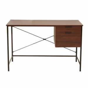 image of Interiors by PH Study Desk with Storage, Dark Oak