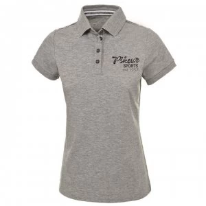 image of Pikeur Ruby Ladies Polo Shirt - Grey Melange