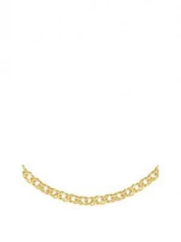 image of The Love Silver Collection Gold Plated Sterling Silver Double Curb Chain