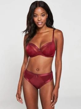 Image of Pour Moi Viva Luxe Underwired Bra - Deep Red, Deep Red, Size 36G, Women