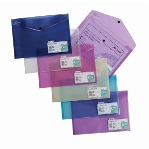 image of Snopake Polyfile Lite Wallet File Polypropylene Durable A4 Assorted Pack of 5