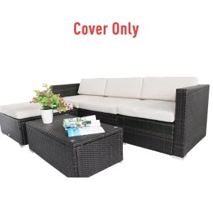 image of Outsunny Rattan Furniture Cushion Cover Replacement Set, 7 pcs