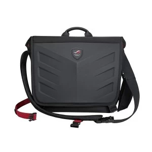 image of Asus ROG Ranger Messenger 15.6" Laptop Carry Case, 1260D Gucci Polyester, Water/Scratch Resistant, Black