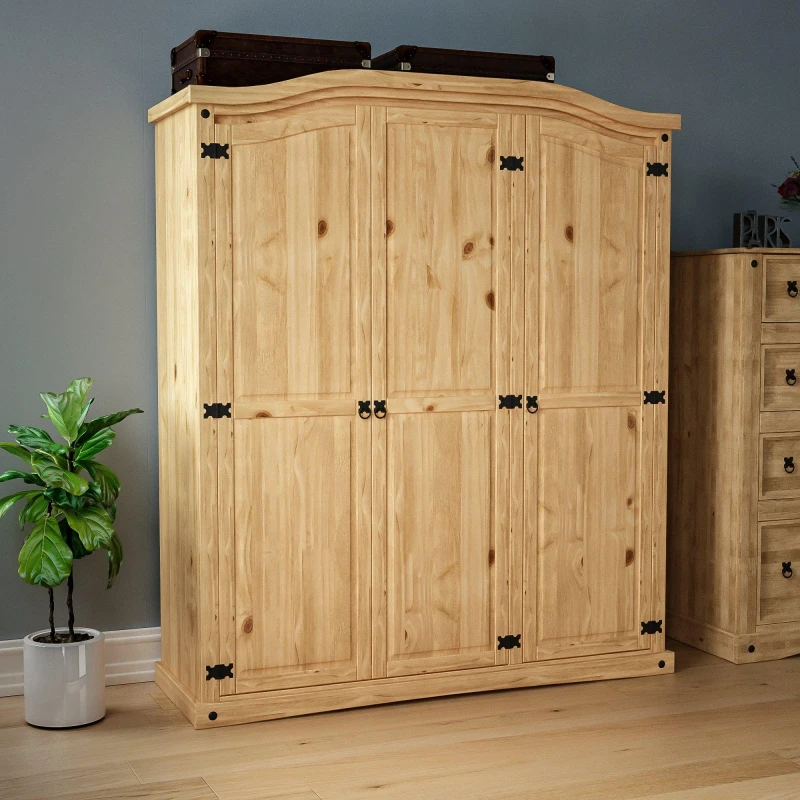 Image of Lassic Vida Designs Corona 3 Door Wardrobe Pine unisex 3 Door