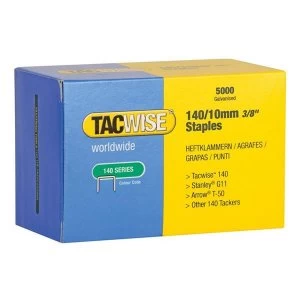 image of Tacwise 140 Galvanised Staples 10mm (Pack 5000)