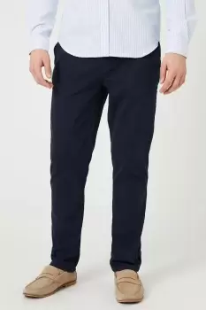 Image of Mens Slim Fit Navy Chino Trousers