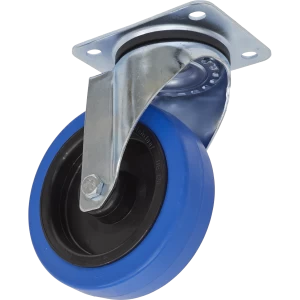 image of Sealey Swivel Plate Castor Blue Elastic 125mm