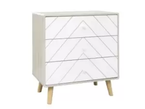 Image of Seconique Dixie Grey and White 3 Drawer Chest of Drawers