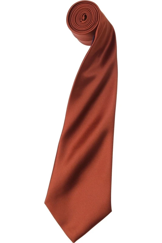 Image of Premier Premier Men Plain Satin Tie (Narrow Blade) in Beige Beige One Size Male 5054171869282