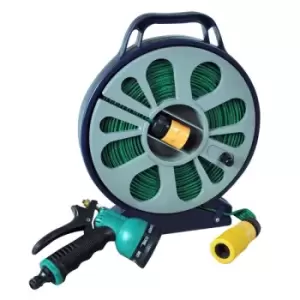 image of 15m Lay-Flat Garden Hose Pipe with Storage Cassette