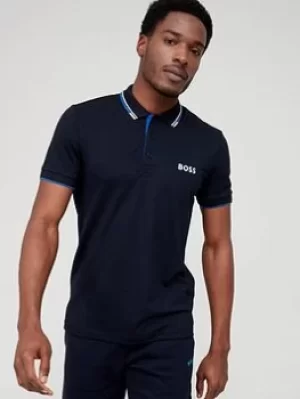 image of BOSS Paddy Pro Polo Shirt, Dark Blue Size M Men