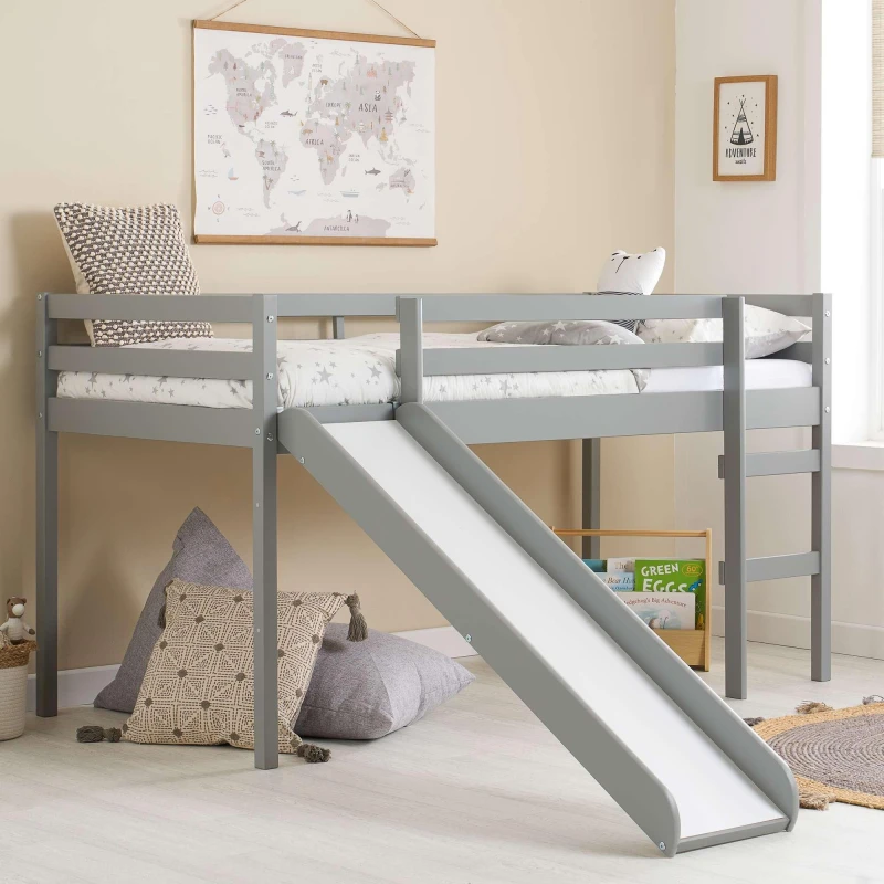 Image of Birlea Frankie Midi Sleeper With Slide - Grey Grey One Size