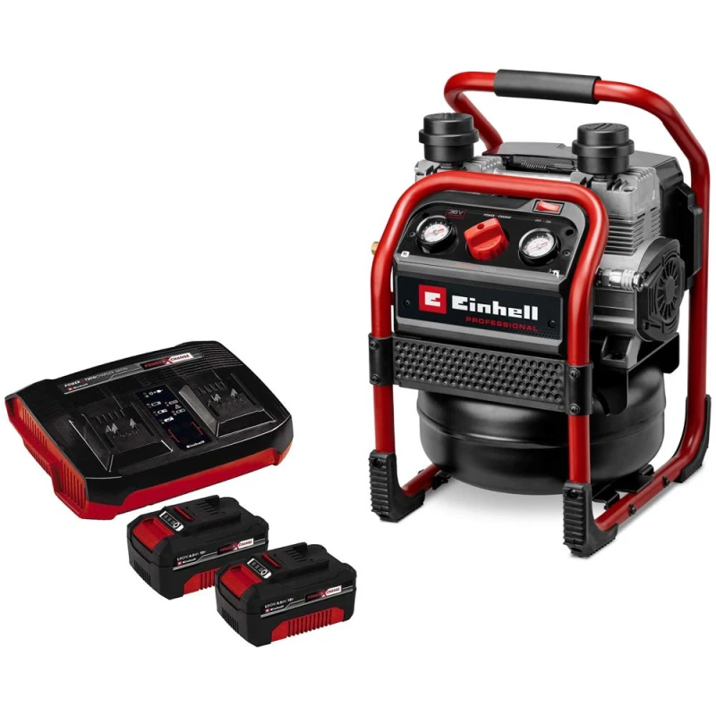 Image of Einhell Professional SILENZZO 36/210 36v Cordless Air Compressor 2 x 4ah Li-ion Twin or Dual Battery Charger SILENZZO 36/210