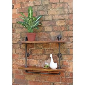 Image of Industrial Pipe Wall Shelf with 2 Shelves
