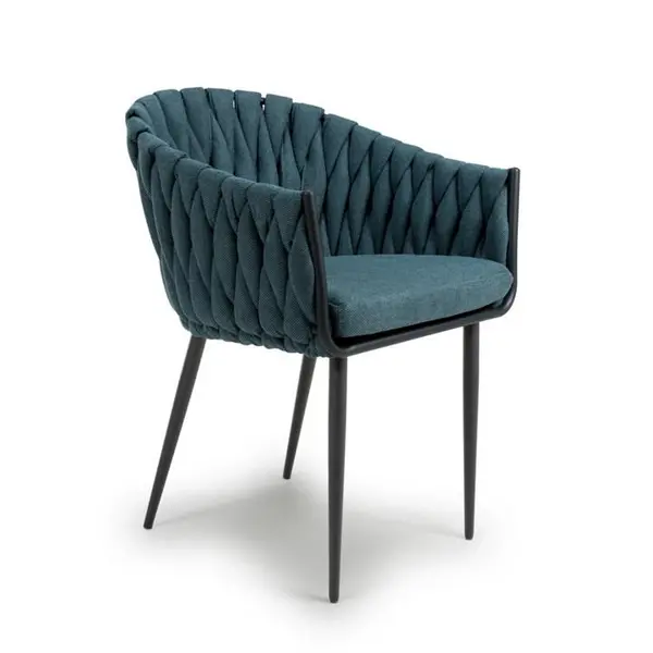 Image of Shankar Pandora Braided Blue Dining Chairs - Blue 545579cm