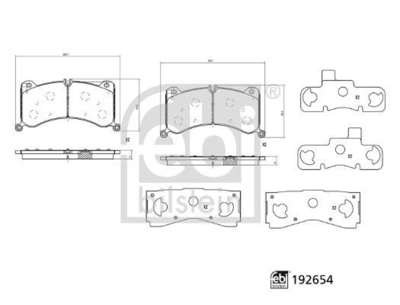 Image of Brake pad set FEBI BILSTEIN 192654
