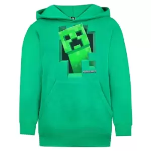 Image of Minecraft Boys Creeper Inside Hoodie (7-8 Years) (Green)