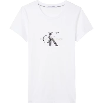 Calvin Klein Jeans Mono Snake T Shirt - Bright WHT YAF