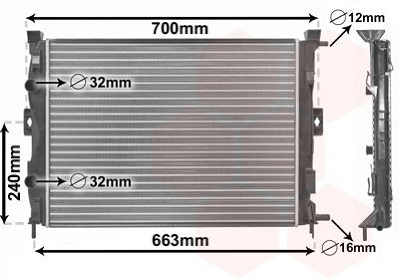 Image of VAN WEZEL Engine radiator VAN WEZEL 43002306