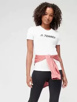 Image of adidas Terrex Logo T-Shirt - White, Size L, Women
