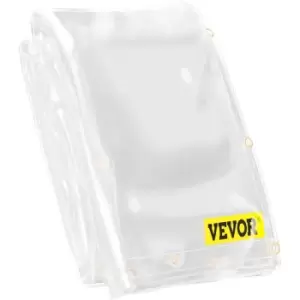 Image of Clear Vinyl Tarp, 8 x 20ft 20 Mil Thick, Heavy-Duty Waterproof Patio Enclosure, Tear and Weather Proof Transparent pvc Tarpaulin, with Brass