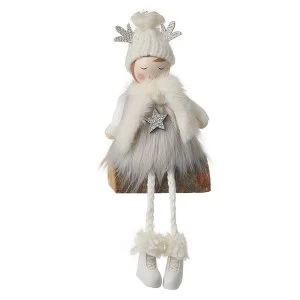Image of Wooden Girl Sitting Decoration