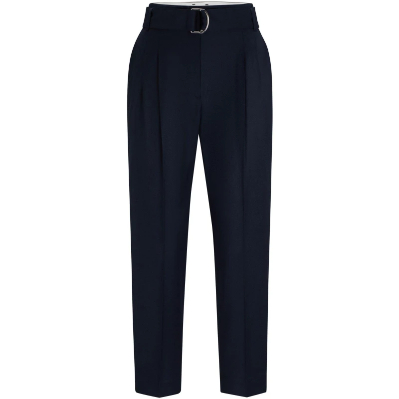 Image of Boss Womens Tapiah1 Straight Trousers Dark Blue female 4 (32A)