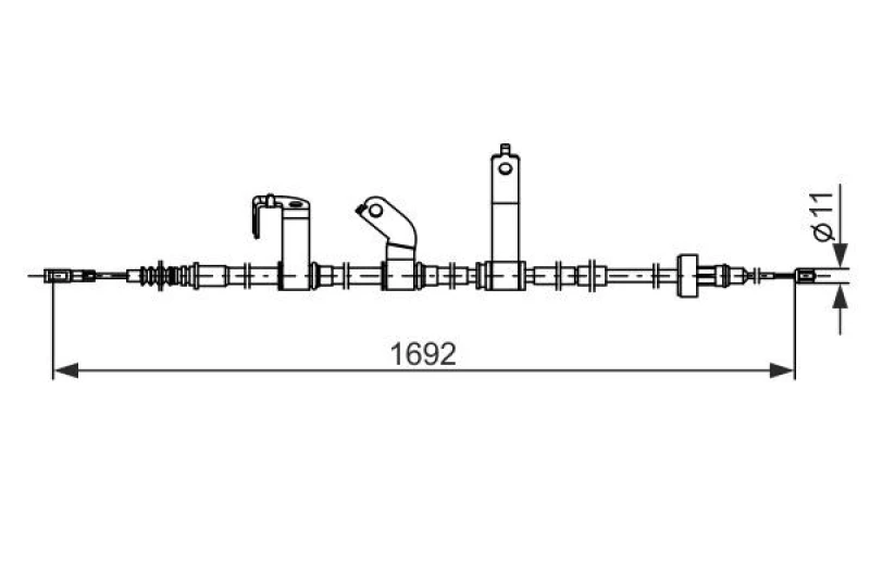 Image of Handbrake cable Bosch 1 987 482 841