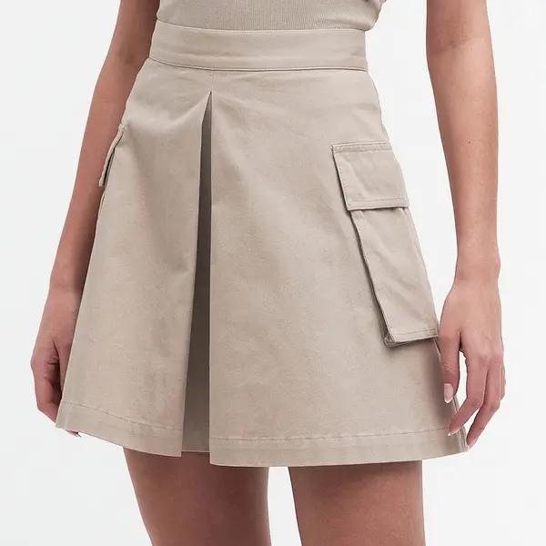 Image of Barbour International Kinghorn Cotton-Twill Skirt - UK 14 Beige Skirts female LSK0090ST12 UK 14