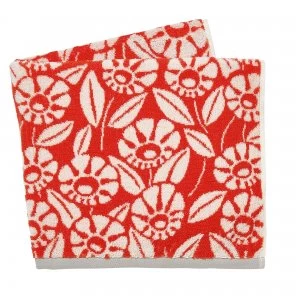 Image of Helena Springfield Tivoli 100% Cotton Coral Towel Coral and White