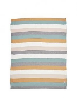Image of Mamas & Papas Multi Stripe Blue Knitted Blanket