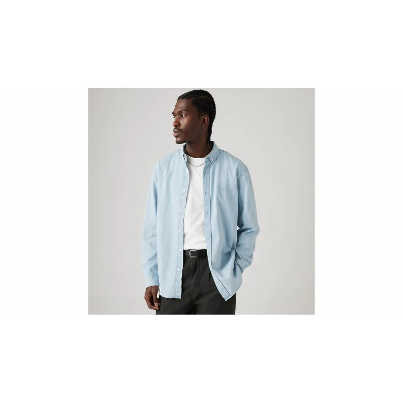 Image of Levis Levis Authentic Button Down Andre Li - Blue Blue M