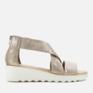 Image of Clarks Womens Jillian Rise Wedged Sandals - Pewter - UK 4