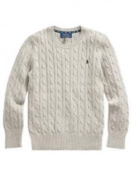 Ralph Lauren Boys Classic Cable Knit Jumper - Grey