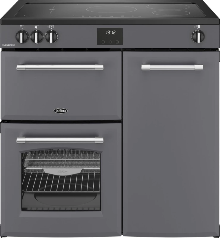 Image of Belling Farmhouse 90Ei 90cm Electric Range Cooker with Induction Hob - Anthracite - A/A Rated