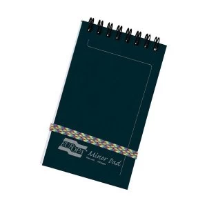 image of Europa 3012 Minor Notepad Wirebound Elasticated Ruled 120 Pages Black Pack of 10