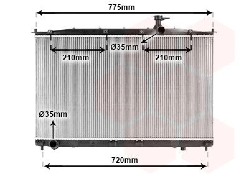 Image of VAN WEZEL Engine radiator VAN WEZEL 82002173