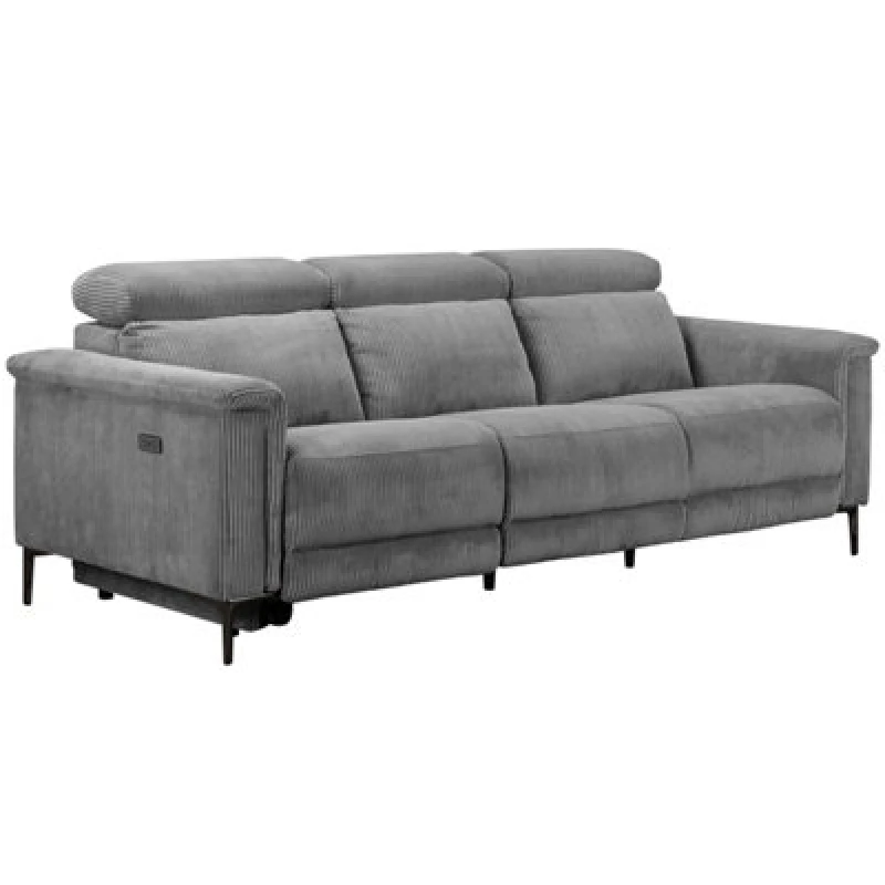 Image of Dorel Lund 3S 2Recl Elek Grey Corduroy, Grey 1076061UK