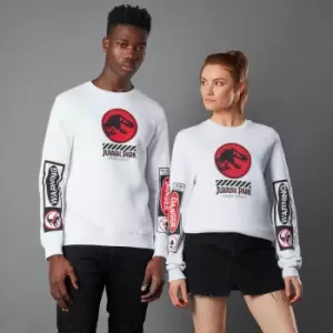 image of Jurassic Park Primal Warning Unisex Sweatshirt - White - S