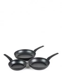 image of Salter 3 Piece Marble Gold Non-Stick Frying Pan Set