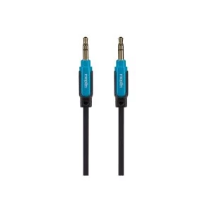 Image of Maplin Premium 3.5mm Flat Stereo Auxiliary Audio 3 Pole Jack Plug Cable 1.5m