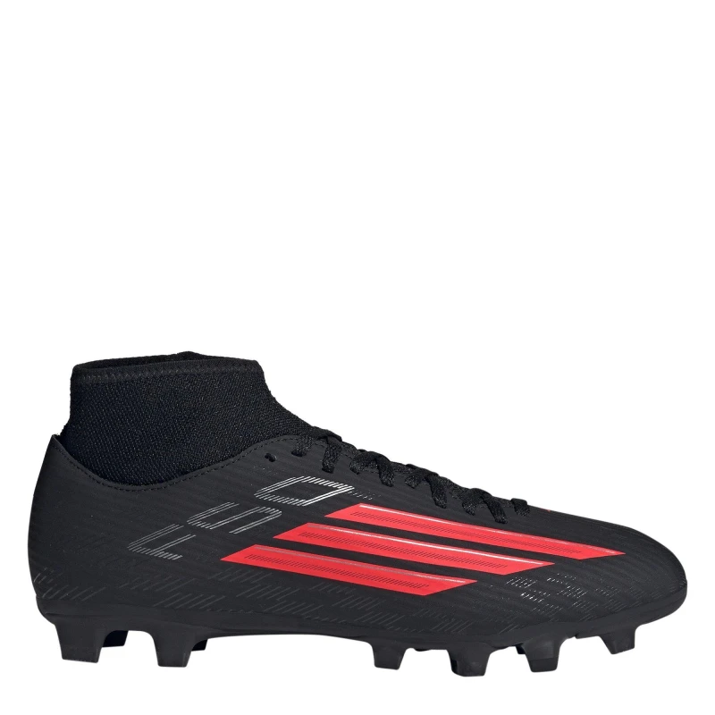 Image of adidas Mens addias F50 Club Mid Cut Firm Ground Football Boots Black/Red male 6 (39.3)