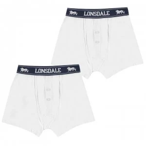 image of Lonsdale 2 Pack Boxers Junior - White/Navy