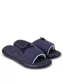 Image of TOTES Iso-flex Spot Slider & Memory Foam, Navy, Size 4, Women