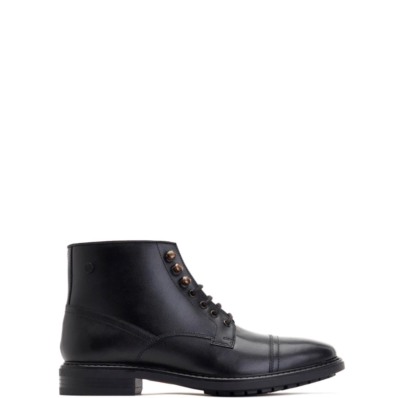 Image of Base London Mens Duke Lace Up Leather Boots UK Size 7 (EU 41) Black BAS371-BLACK-7