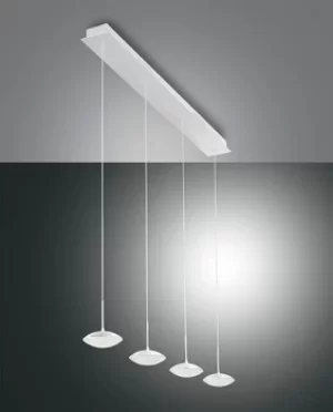 image of Hale LED Straight Bar Pendant Ceiling Light White Glass