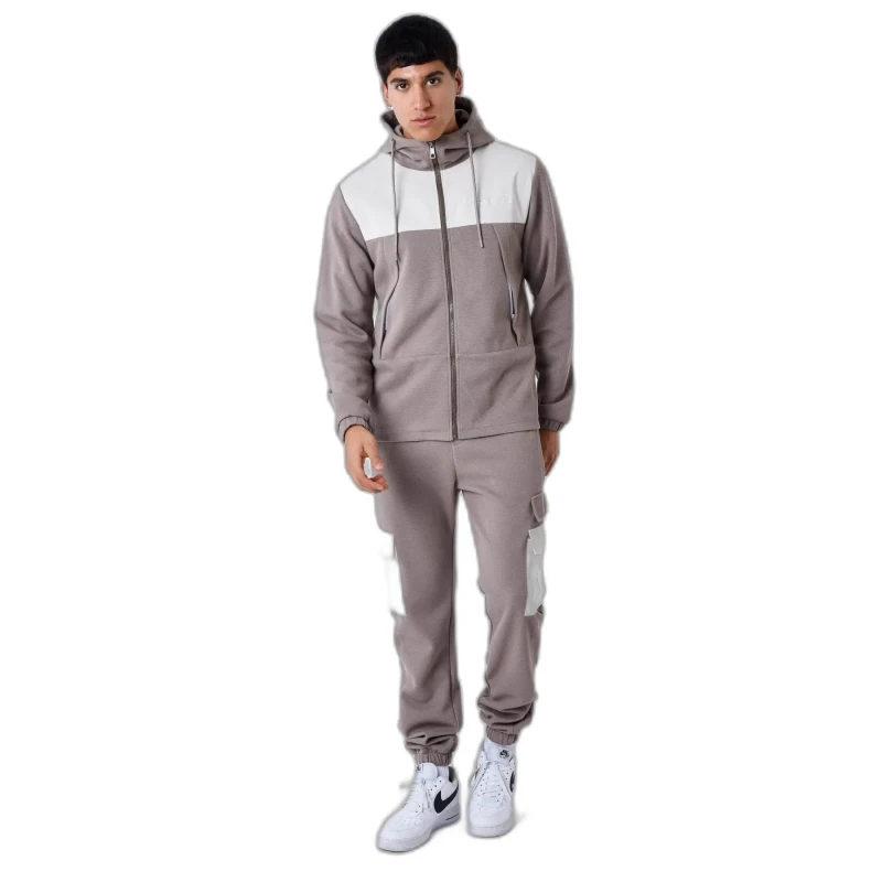 Image of Project X Paris Sweatshirt hooded zip-up bimaterial Project X Paris Nid D'Abeille Marron Male S