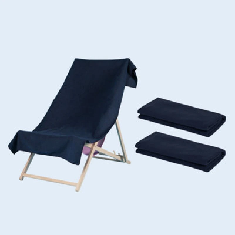 Image of OHS OHS 2 x Plain Microfiber Quick Dry Bath Beach Towel in Navy Size: Bath Towel Navy Bath Towel Unisex 5027434173945