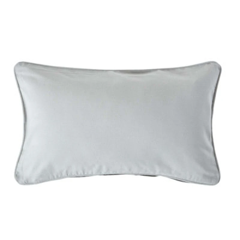 Image of Homescapes Cotton Plain Grey Rectangular Cushion Cover, 30 X 50 Cm