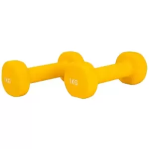 image of Neo Direct - 1KG Pair of Neoprene Dumbbells Weights - Solid Iron Construction